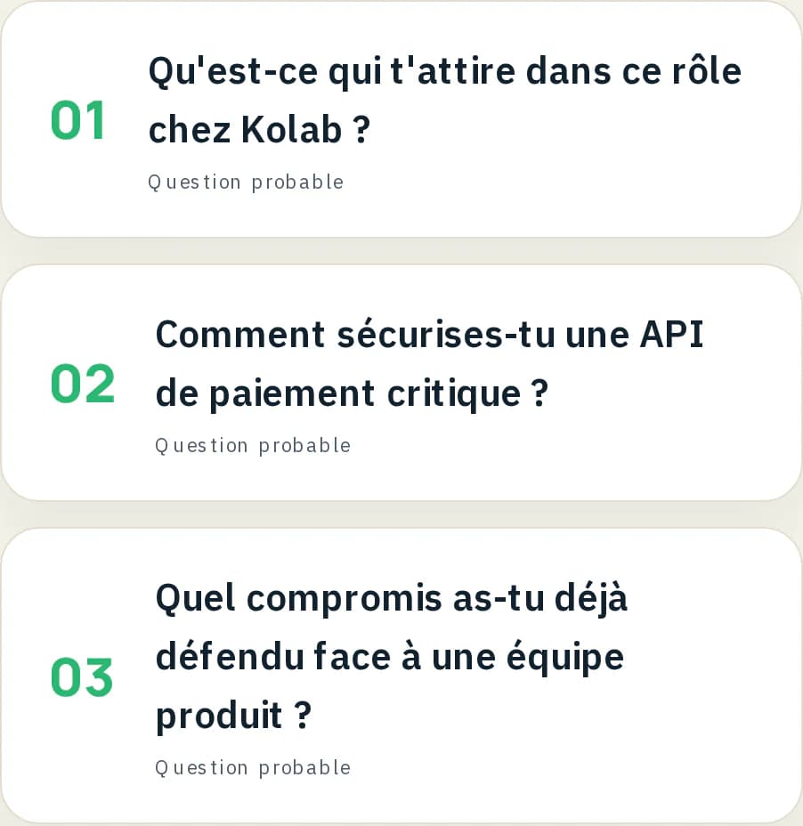 Trois questions probables de préparation à l’entretien